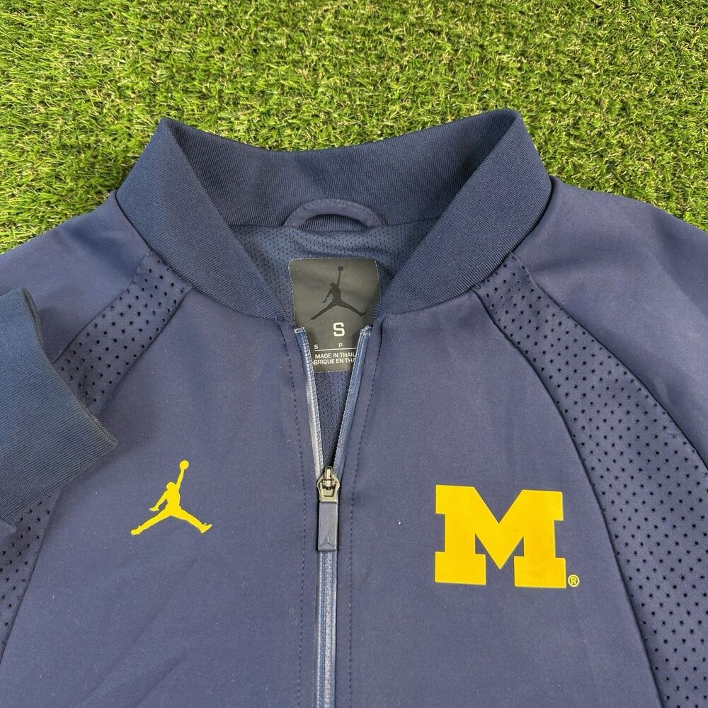 Jordan Michigan Wolverines Vented Jacket Men’s Small Blue Full Zip Sideline